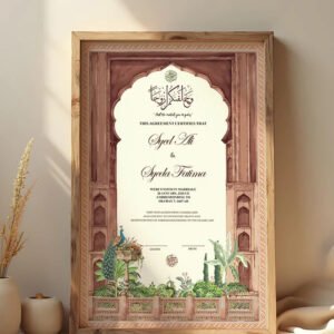 Mughal Design Custom Nikah Frame #15